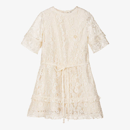 Le Chic-Girls Ivory Lace Dress | Childrensalon Outlet
