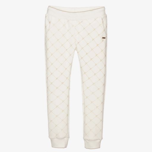 Le Chic-Girls Ivory Logo Joggers | Childrensalon Outlet