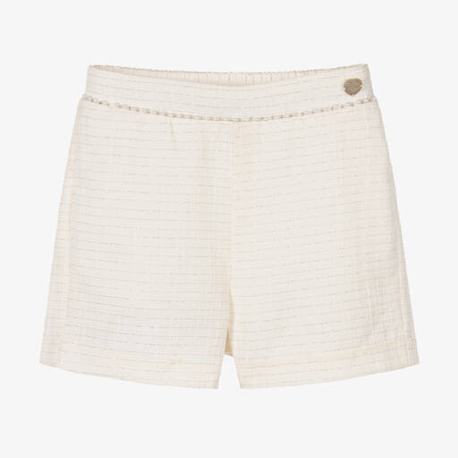 Le Chic-Girls Ivory Tweed Shorts | Childrensalon Outlet