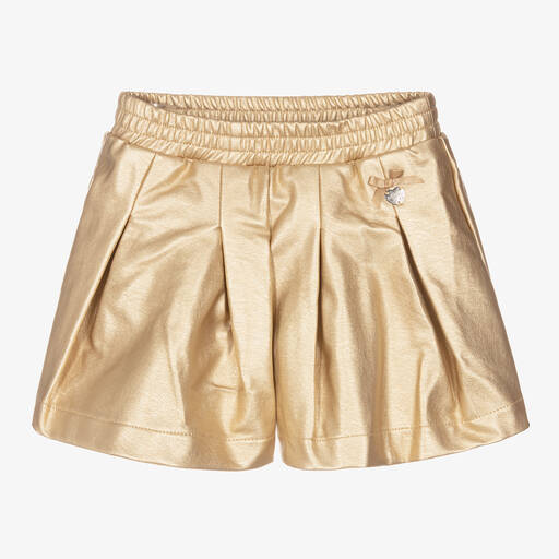 Le Chic-Girls Metallic Gold Shorts | Childrensalon Outlet