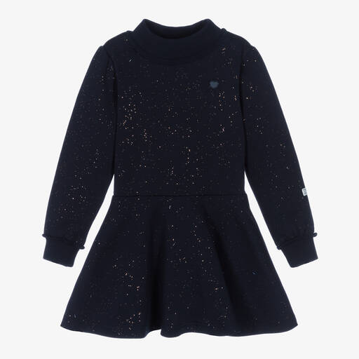 Le Chic-Girls Navy Blue Glitter Dress | Childrensalon Outlet