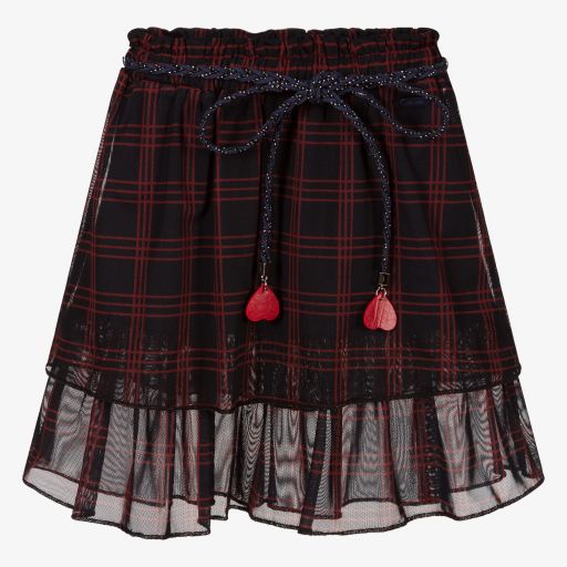 Le Chic-Girls Navy Blue Tartan Skirt | Childrensalon Outlet