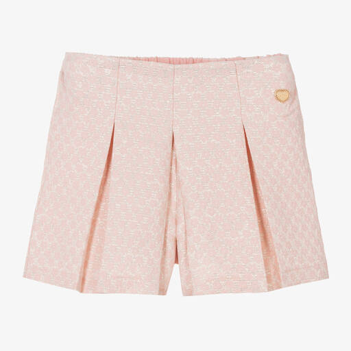 Le Chic-Girls Pink Brocade Pleated Shorts | Childrensalon Outlet