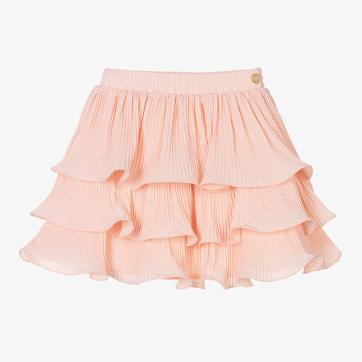 Le Chic-Girls Pink Chiffon Tiered Ruffle Skirt | Childrensalon Outlet