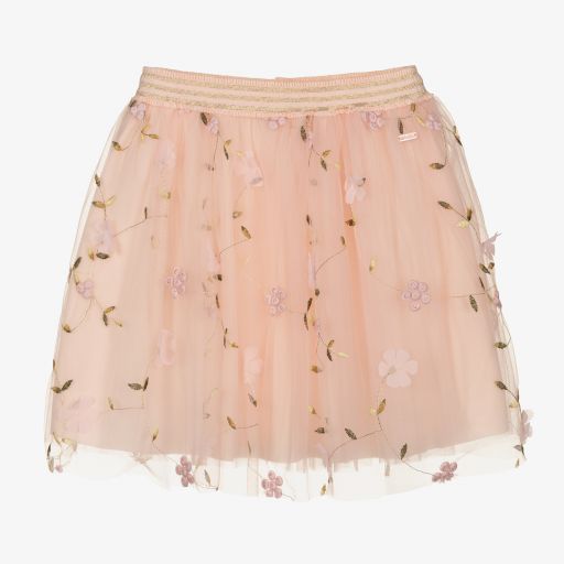 Le Chic-Розовая юбка из тюля с цветами для девочек | Childrensalon Outlet