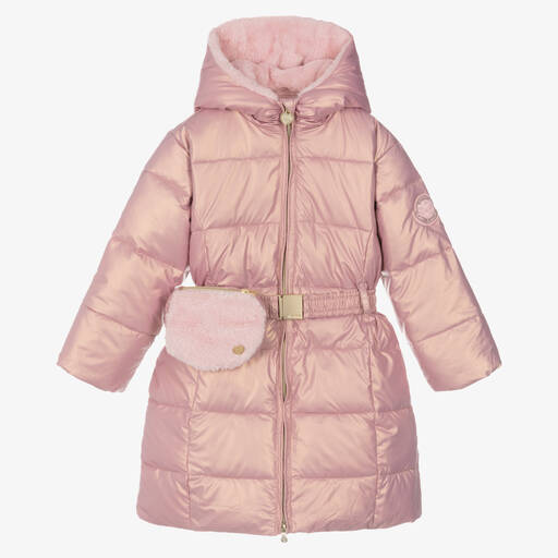Le Chic-Girls Pink Iridescent Puffer Coat | Childrensalon Outlet