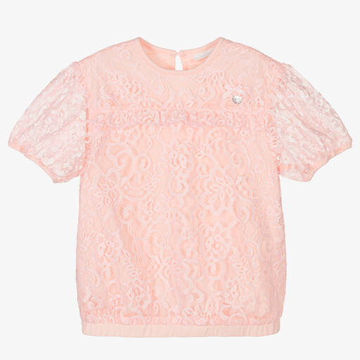 Le Chic-Girls Pink Lace Blouse | Childrensalon Outlet