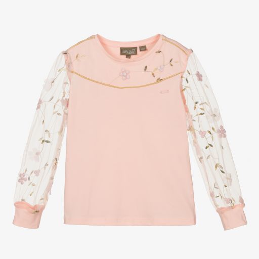 Le Chic-Girls Pink Organic Cotton Top | Childrensalon Outlet