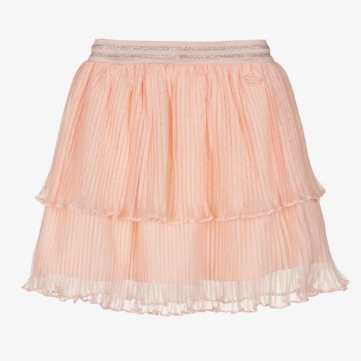 Le Chic-Girls Pink Pleated Tulle Skirt | Childrensalon Outlet