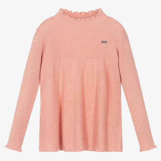 Le Chic-Girls Pink Ribbed Knit Sweater | Childrensalon Outlet