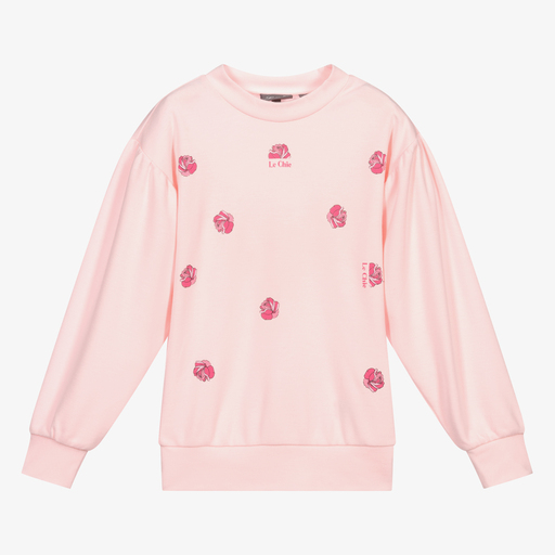 Le Chic-Rosa Sweatshirt mit Rosen (M) | Childrensalon Outlet
