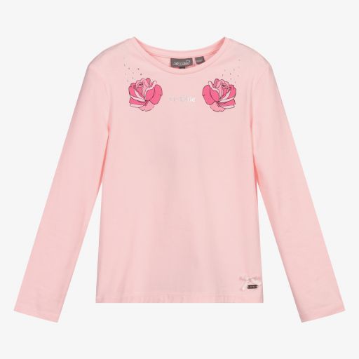 Le Chic-Girls Pink Roses Top | Childrensalon Outlet