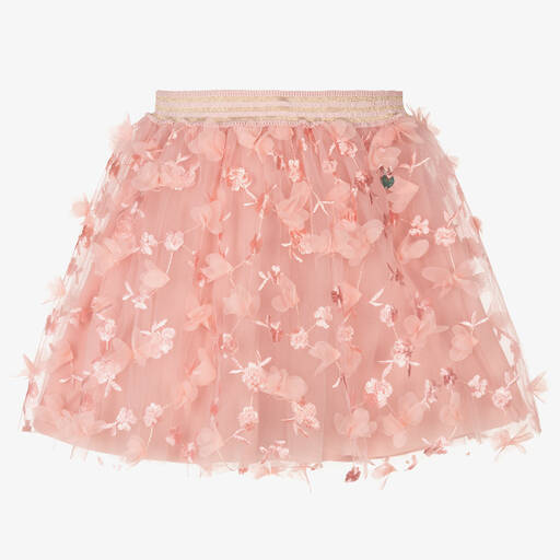 Le Chic-Розовая юбка из тюля с цветами  | Childrensalon Outlet