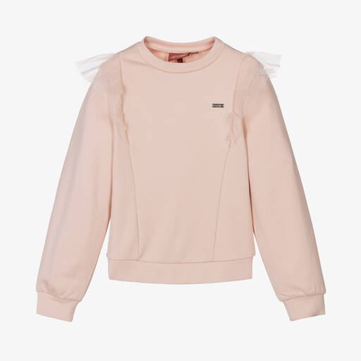 Le Chic-Girls Pink Tulle Sweatshirt | Childrensalon Outlet