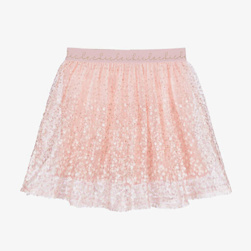 Le Chic-Girls Rose Tulle Sequin Skirt | Childrensalon Outlet