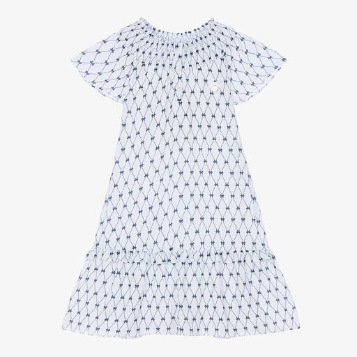 Le Chic-فستان شيفون لون أزرق وأبيض | Childrensalon Outlet