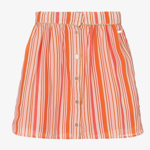 Le Chic-Pink & Orange Chiffon Skirt | Childrensalon Outlet
