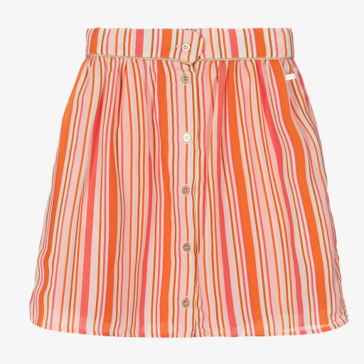 Le Chic-Pink & Orange Chiffon Skirt | Childrensalon Outlet