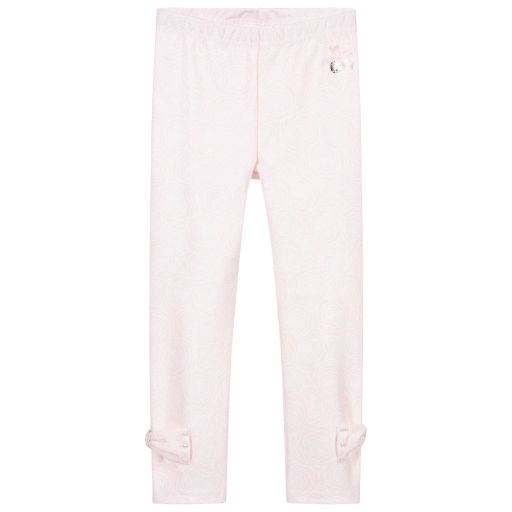 Le Chic-Pink Rose Print Leggings  | Childrensalon Outlet