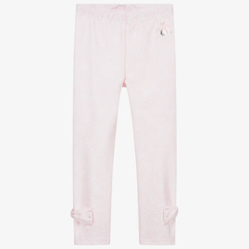 Le Chic-Pink Rose Print Leggings  | Childrensalon Outlet