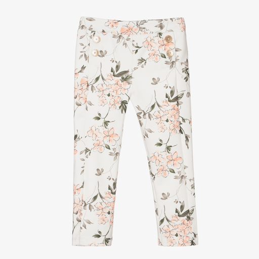Le Chic-Белые легинсы с розовыми цветами | Childrensalon Outlet
