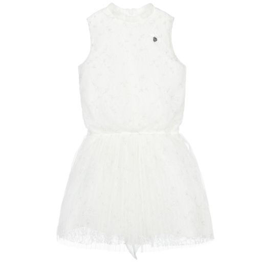 Le Chic-White Tulle & Lace Dress  | Childrensalon Outlet