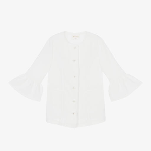 Le Mu-Girls Ivory Crêpe Coat | Childrensalon Outlet