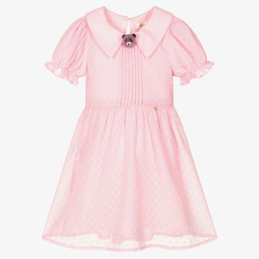 Le Mu-Girls Pink Chiffon Dress | Childrensalon Outlet