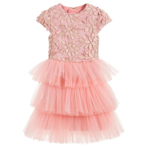 Le Mu-Pink Lace Dress | Childrensalon Outlet