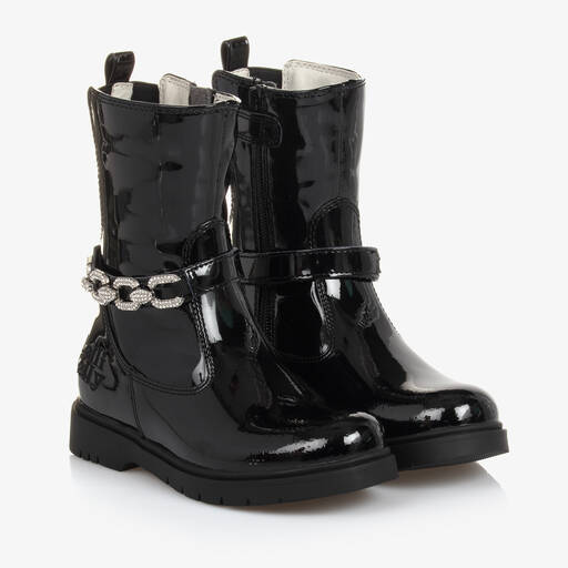 Lelli Kelly-Girls Black Patent Leather Boots | Childrensalon Outlet