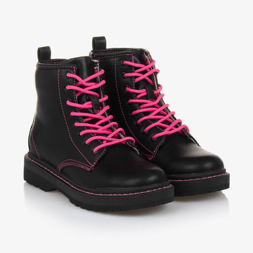 Lelli Kelly-Bottines simili cuir noir et rose | Childrensalon Outlet