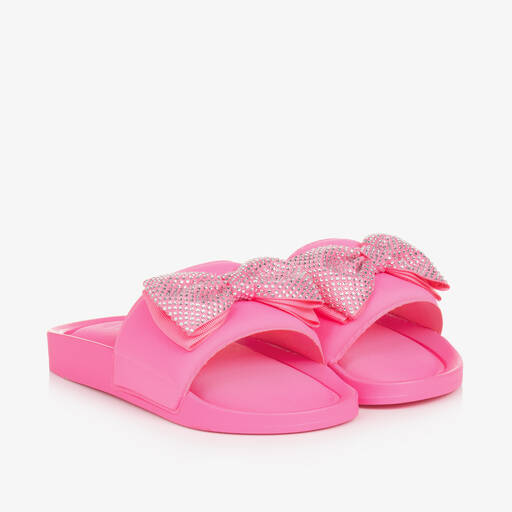 Lelli Kelly-Girls Pink Diamanté Bow Sliders | Childrensalon Outlet