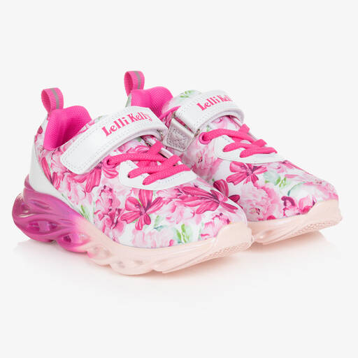 Lelli Kelly-Girls Pink Floral Trainers  | Childrensalon Outlet
