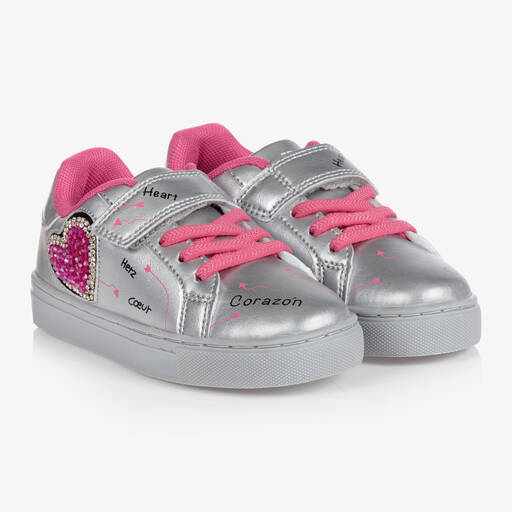 Lelli Kelly-Girls Silver Velcro Trainers | Childrensalon Outlet