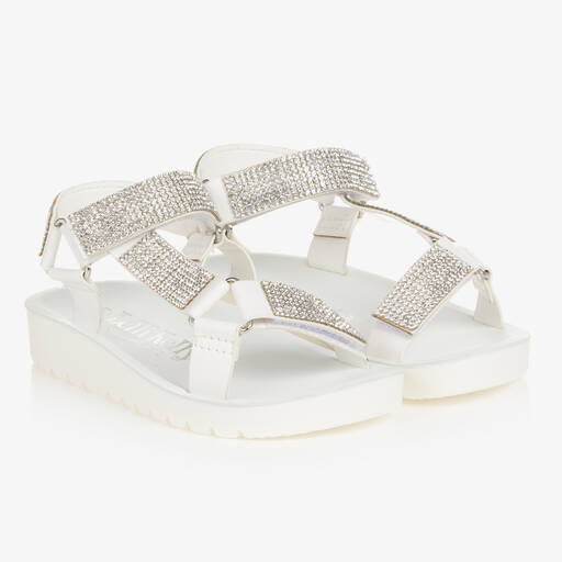 Lelli Kelly-Girls White Diamanté Sandals | Childrensalon Outlet