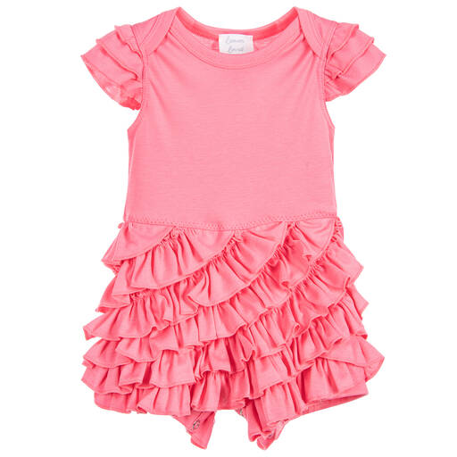 Lemon Loves Layette-Baby Girls Pink Pima Cotton Shortie  | Childrensalon Outlet