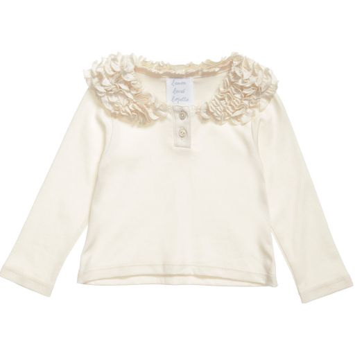 Lemon Loves Layette-Girls Ivory 'Coco Tee' Top | Childrensalon Outlet