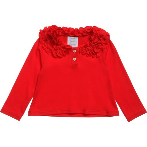 Lemon Loves Layette-Girls Red 'Coco Tee' Top | Childrensalon Outlet