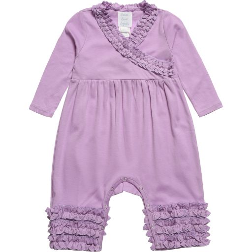 Lemon Loves Layette-Lilac Pima Cotton Romper | Childrensalon Outlet