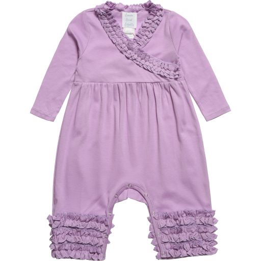 Lemon Loves Layette-Lilac Pima Cotton Romper | Childrensalon Outlet