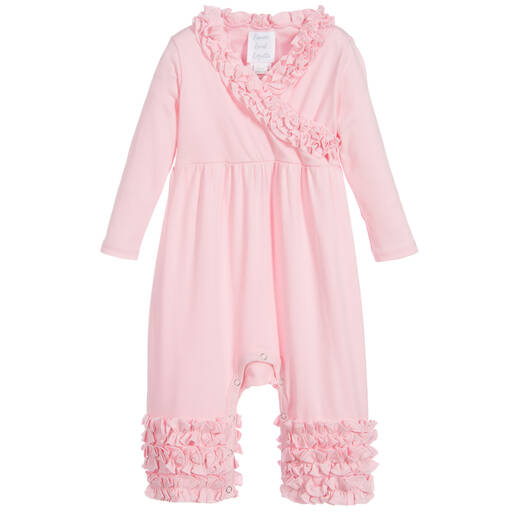 Lemon Loves Layette-Pink Pima Cotton Romper | Childrensalon Outlet