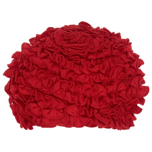 Lemon Loves Layette-Red Pima Cotton Ruffle Hat | Childrensalon Outlet