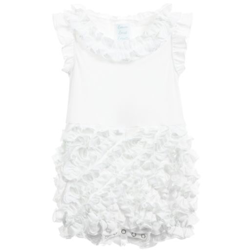 Lemon Loves Layette-White 'Rula' Ruffle Shortie | Childrensalon Outlet