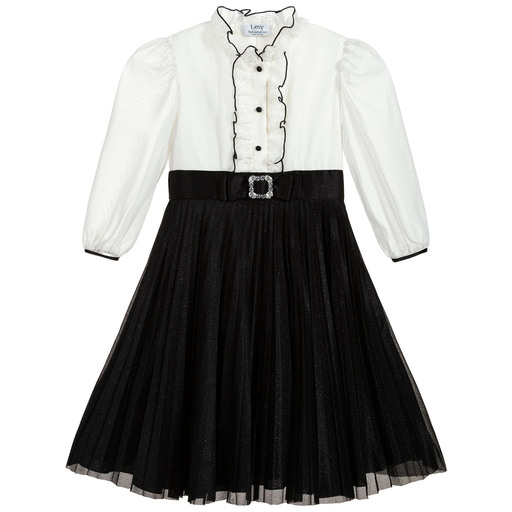 Lesy-Girls Black & White Dress | Childrensalon Outlet