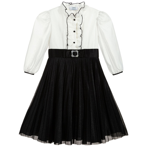 Lesy-Robe noire et blanche Fille | Childrensalon Outlet