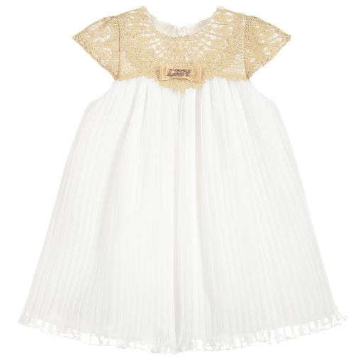 Lesy-Luxury White Chiffon Dress | Childrensalon Outlet