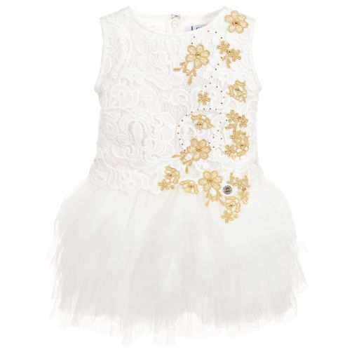 Lesy-Luxury White Tulle Dress | Childrensalon Outlet