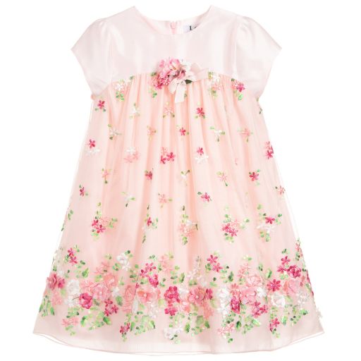 Lesy-Pink Luxury Floral Tulle Dress | Childrensalon Outlet