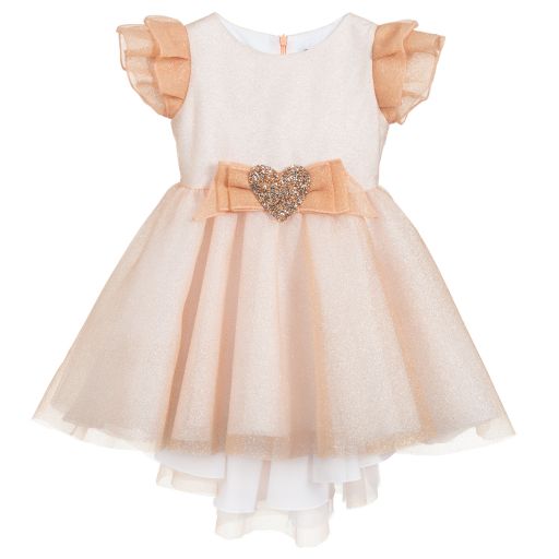 Lesy-Rose Gold Sparkly Tulle Dress | Childrensalon Outlet