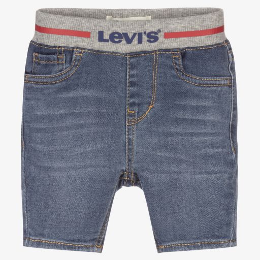 Levi's-Blue Denim Pull-On Logo Shorts | Childrensalon Outlet
